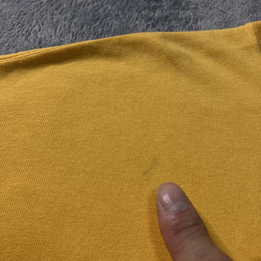 史上一番安い MickeyMouse XL 黄 90s USA製 半袖 大判 プリントTシャツ トップス