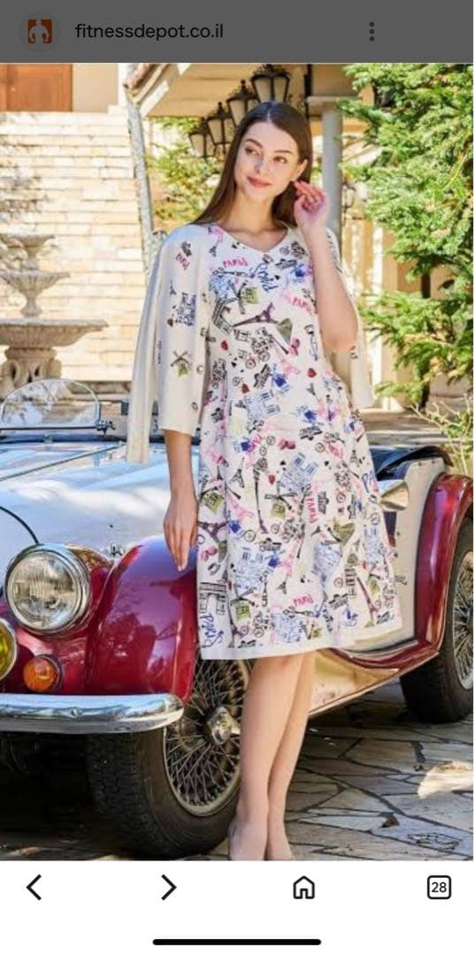 スーパービューティー　春夏カタログ掲載パリ柄ワンピース白42(L)