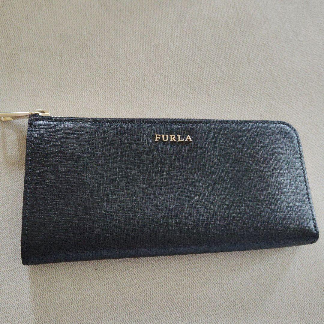 FURLA フルラ 長財布 ロングウォレット ブラックレザー 黒革 大