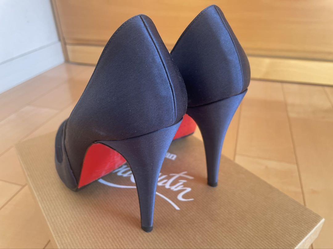 Christian Louboutin ネイビー オープントゥヒール