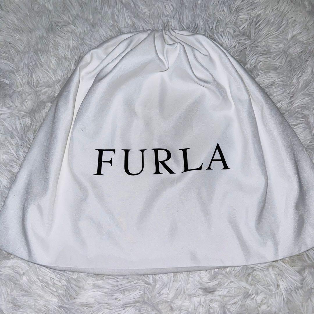 美品 FURLA フルラ アナANNA ショルダーバッグ レザー ブラック