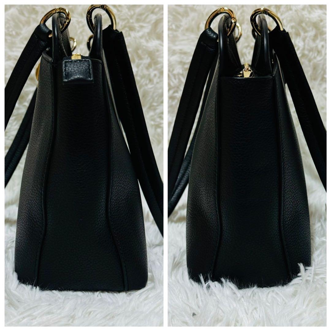美品 FURLA フルラ アナANNA ショルダーバッグ レザー ブラック