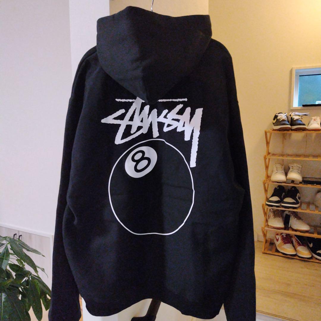 ZIPパーカー XL エイトボール STUSSY 黒