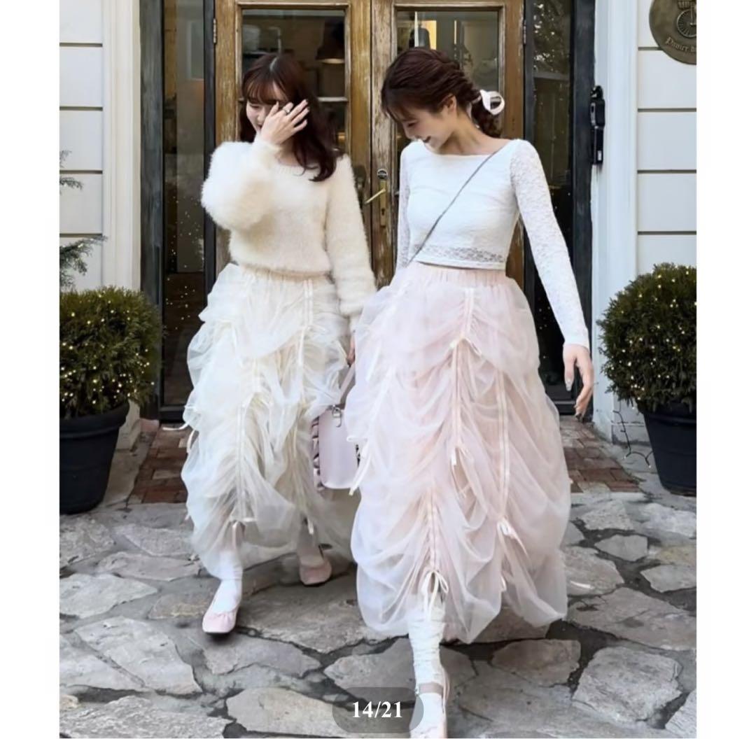 完売品 トリートユアセルフ バレリーナ ドロストリング リボン スカート ピンク 完売品 トリートユアセルフ バレリーナ ドロストリング リボン