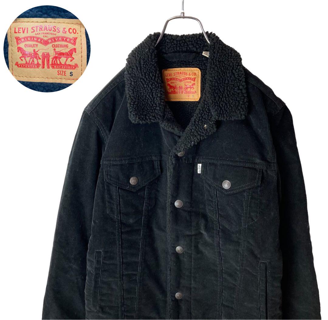 グッドデザイン古着!LEVI’Sオールブラック裏ボアコーデュロイジャケット