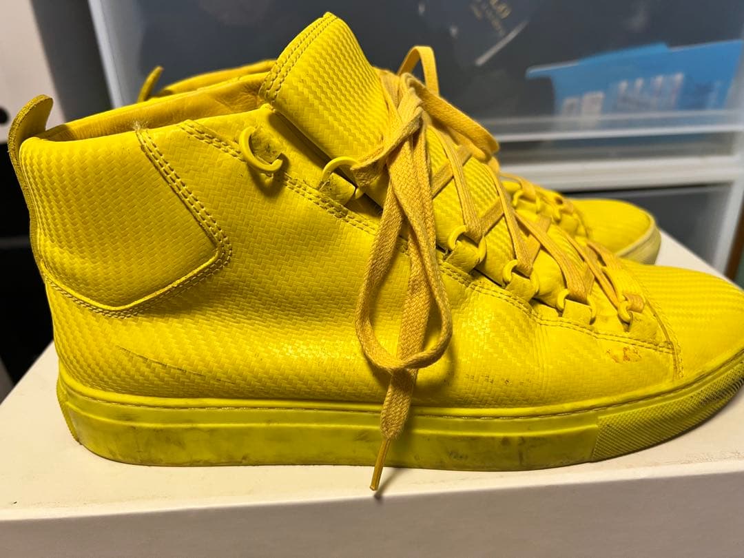 バレンシアガ　イエロー ハイカットスニーカー 41