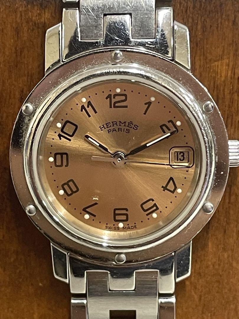 HERMÈS ブラウン文字盤 時計 クリッパー CL4.210