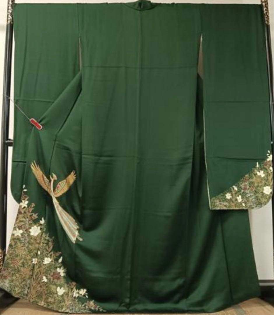 振袖フルセット6点サイズM〜L鳳凰と花 金箔銀箔 正絹 売り切り終了 振袖フルセット6点サイズM〜L鳳凰と花 金箔銀箔 正絹 売り切り終了