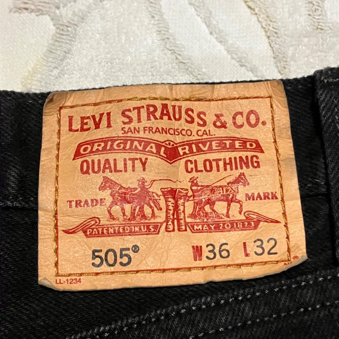 【Levi’s 505】後染めブラックデニム リーバイス W36×L32
