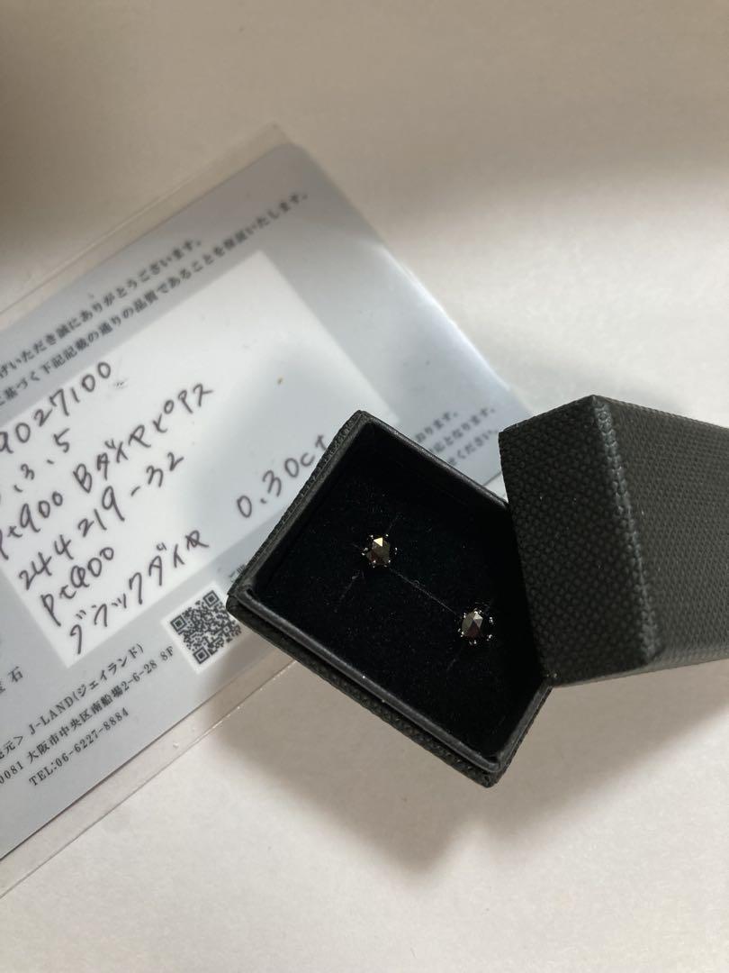 pt900 ブラックダイヤモンド　ピアス