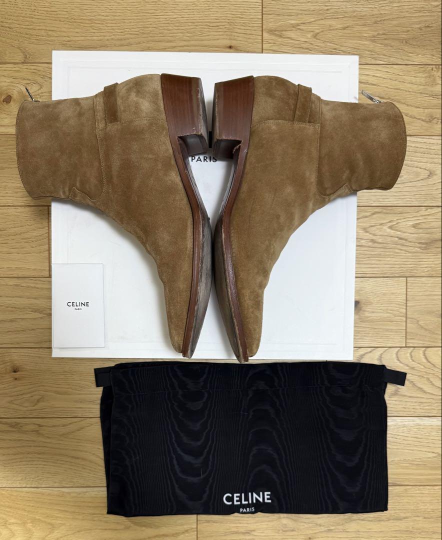 CELINE ベージュ スエード ジョッパーブーツ　43