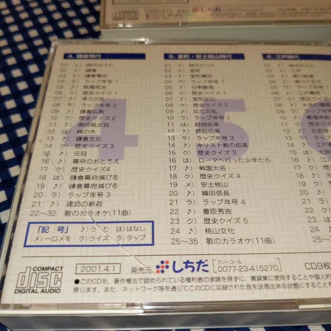 れきし探訪 日本史編 しちだ CD9枚組と歌詞カード3冊（しちだ