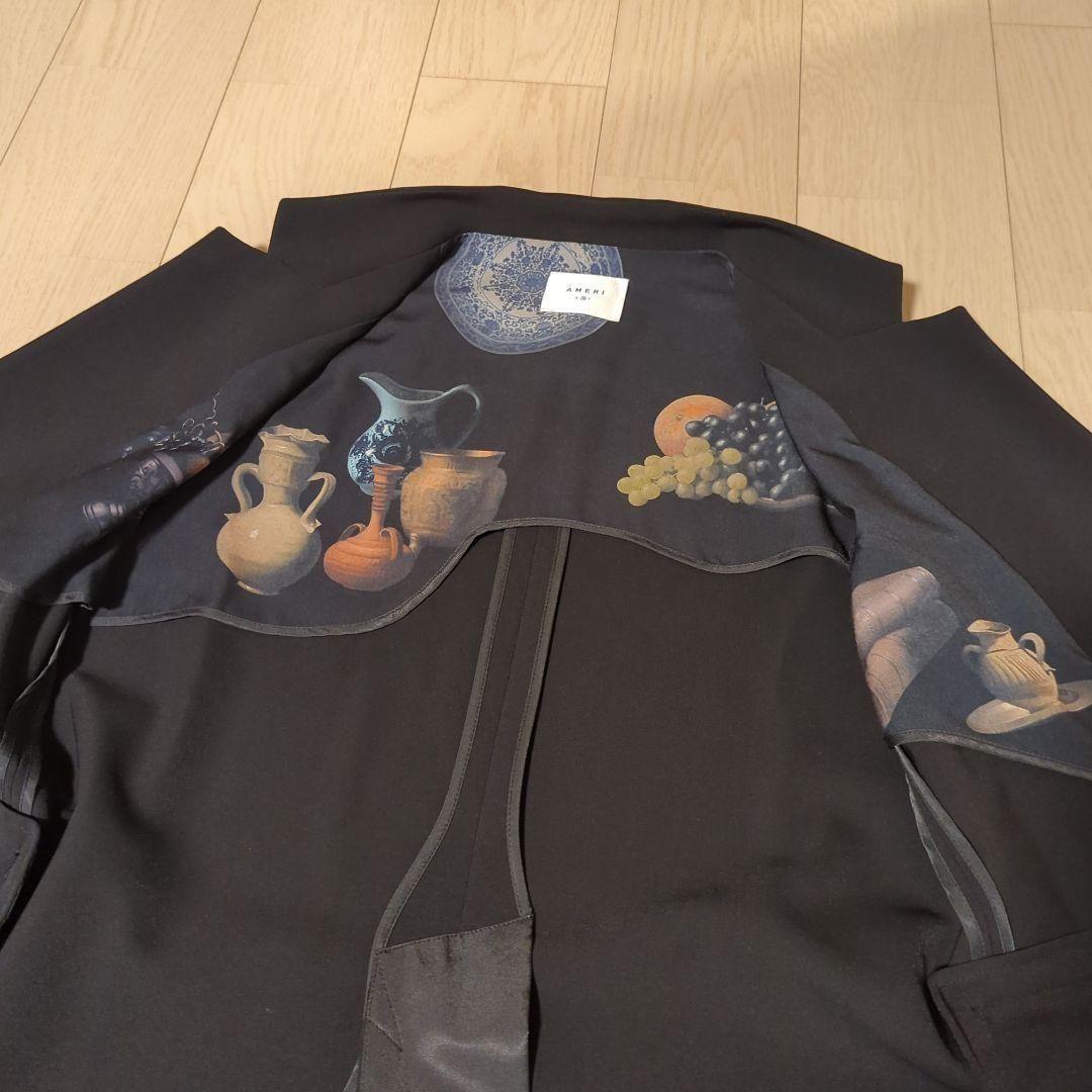 Ameri NOTCH PRINT LINING JACKET ブラック　M