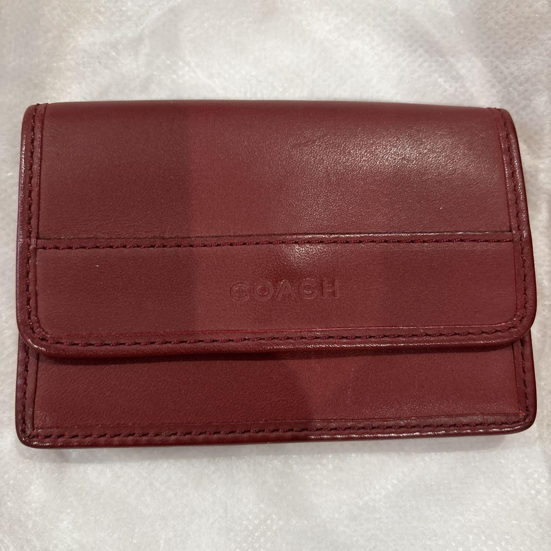 COACH 名刺入れ　コーチ　WINE RED カードケース　美品