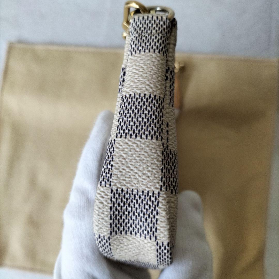 美品ルイヴィトンダミエアズールミニアクセサリーポーチ