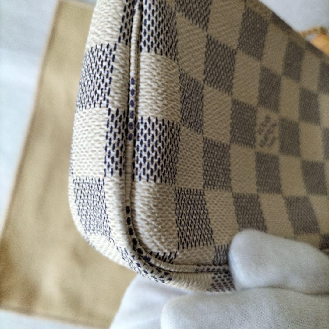 美品ルイヴィトンダミエアズールミニアクセサリーポーチ