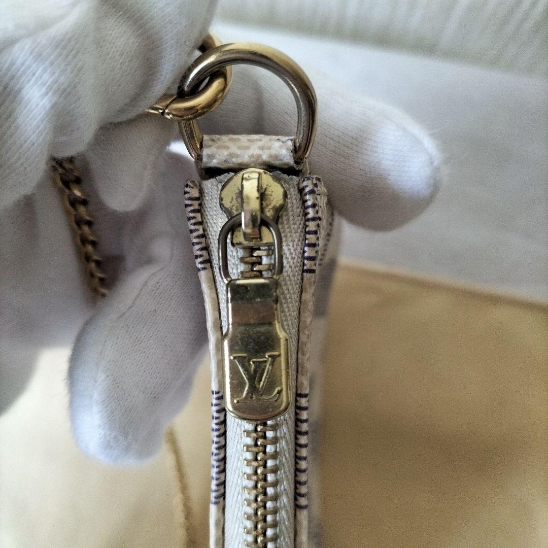美品ルイヴィトンダミエアズールミニアクセサリーポーチ