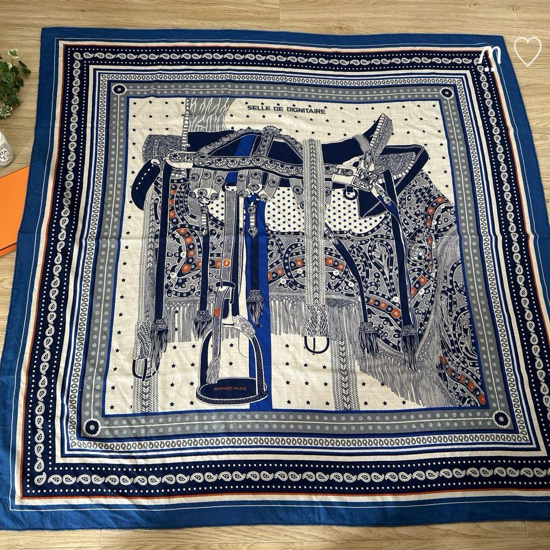 HERMES エルメス カレ140 ジェアン 高官の鞍 バンダナ柄