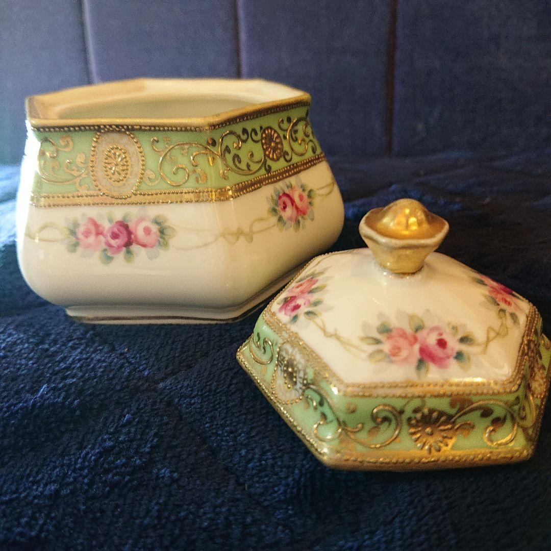 ツンデレ☆美品☆オールドノリタケ、ドレッシングセットのコットン入れPot大