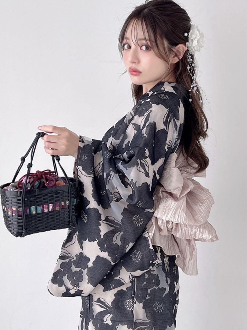 【新品】GRL オーガンジー花柄セパレート浴衣[tu1086] レギュラー