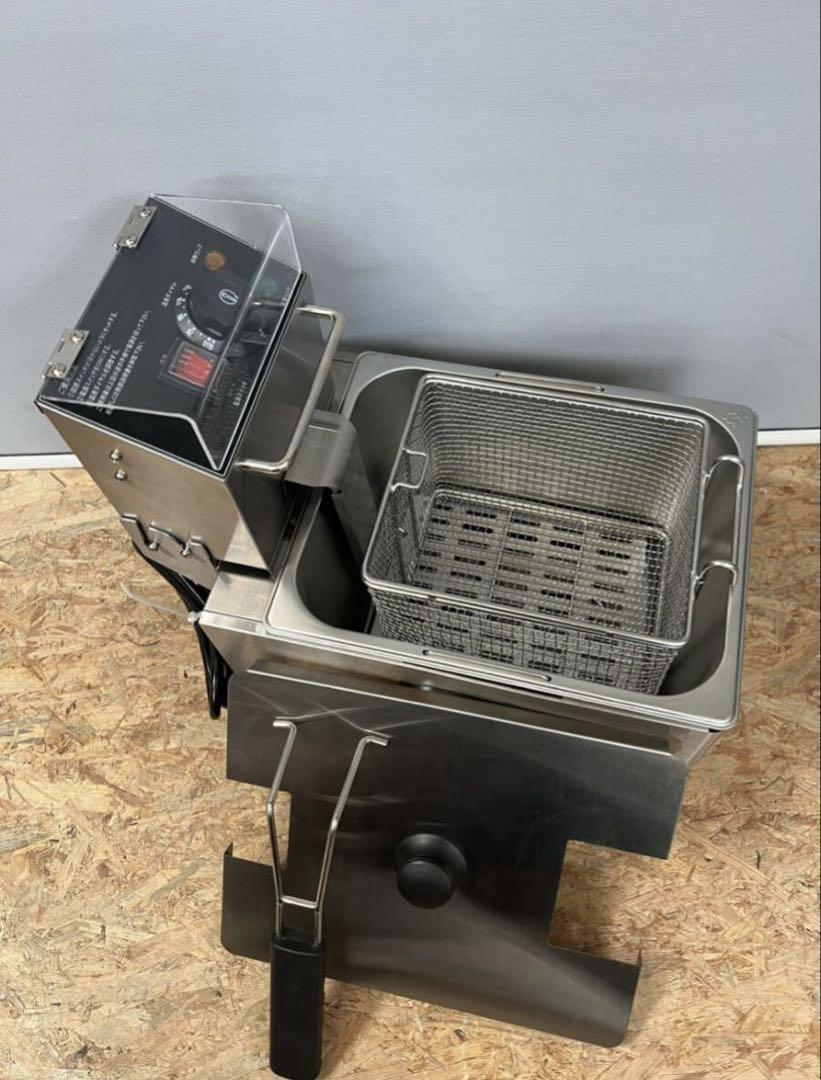 【美品】業務用 電気フライヤー 8L油槽100V 一槽式