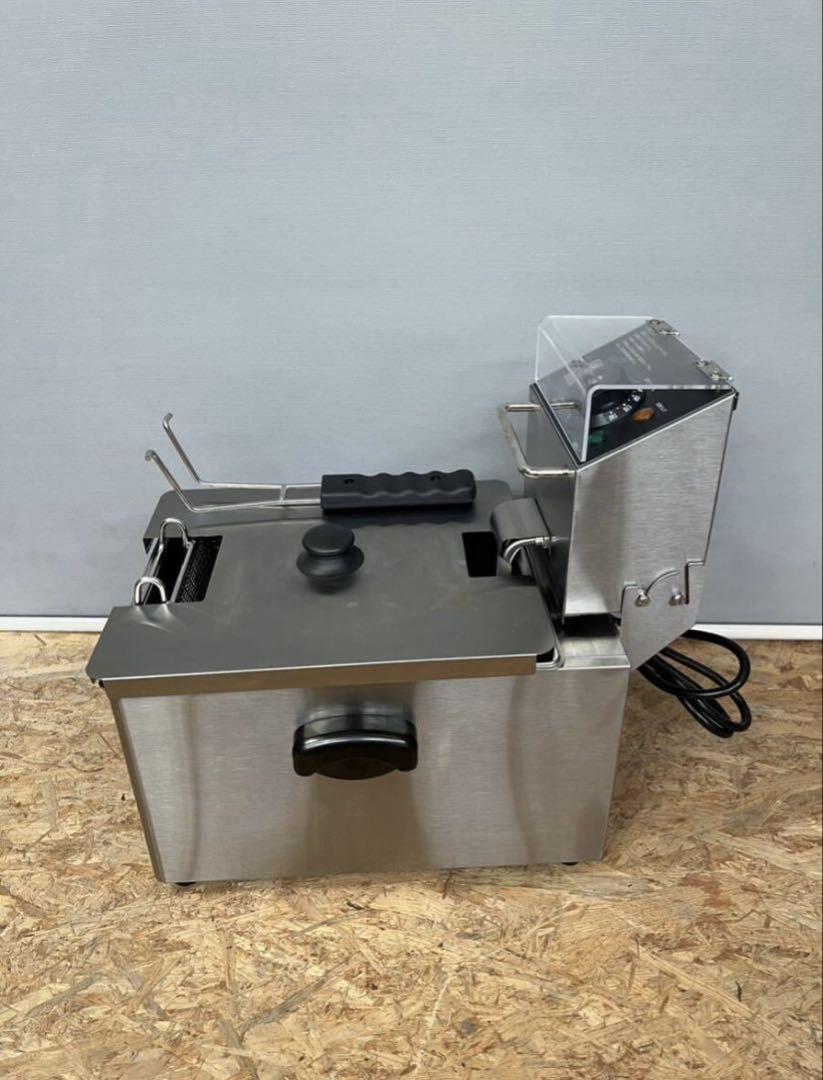 【美品】業務用 電気フライヤー 8L油槽100V 一槽式