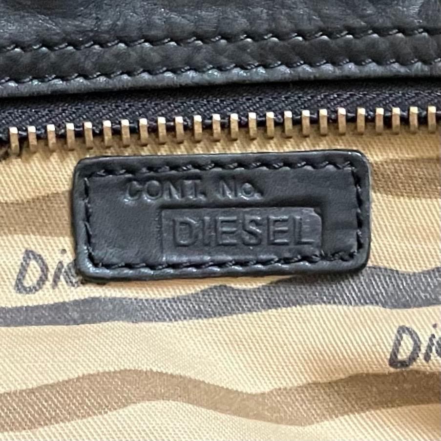 【Y2K】DIESEL metal logo leather bag 00S