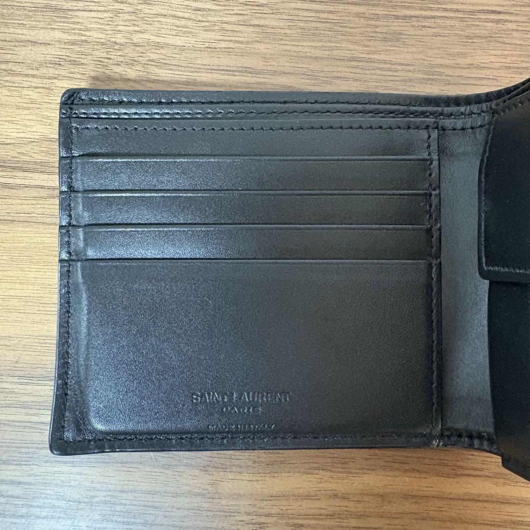 も*️様 SAINT LAURENT ブラック二つ折り財布