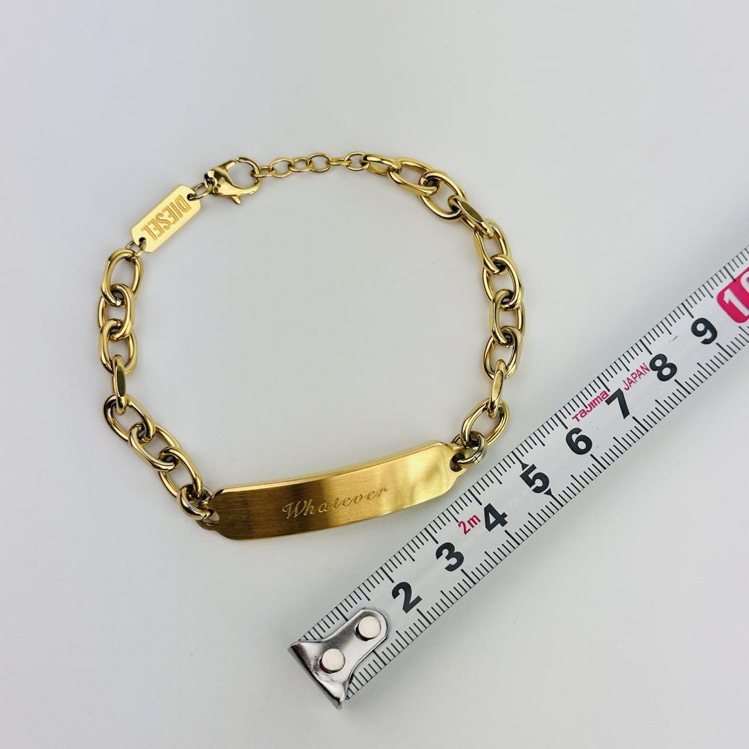 美品　ディーゼル　カッコイイ　ゴールド チェーンブレスレット ロゴ