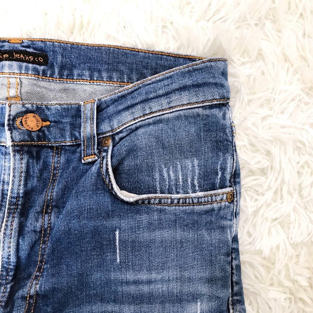 【boohoo】パッチワークダメージ加工ブリーチジーンズ パッチワーク/リペア加工/ダメージ/クラッシュデニム - メルカリ