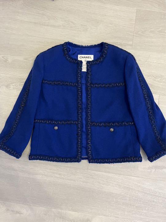 CHANEL シャネル ジャケット ブルー CHANEL シャネル ジャケット ブルー