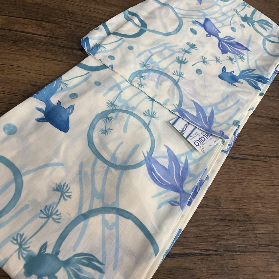 最新作☆ブランド浴衣☆機能性浴衣☆百貨店取扱浴衣☆洗える浴衣☆金魚パウダーブルー