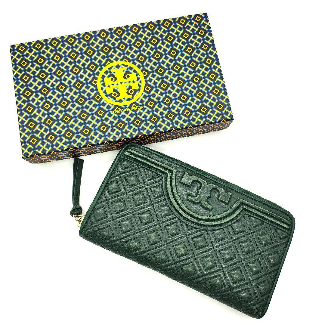 美品 TORY BURCH トリーバーチ 長財布 キルティング グリーン