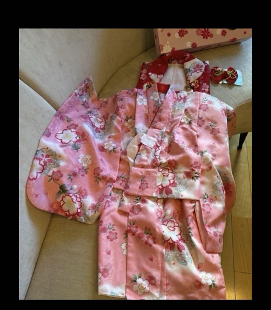 専用です。七五三　銀座えり菊呉服屋購入　３歳お着物髪飾り汚れなし