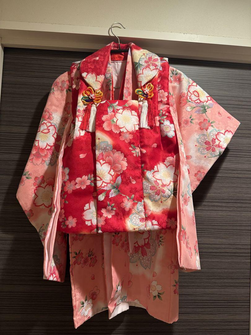 専用です。七五三　銀座えり菊呉服屋購入　３歳お着物髪飾り汚れなし