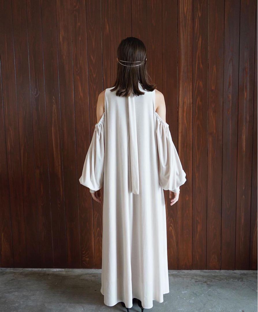 スーツ・フォーマル・ドレス acka velour long dress ivory