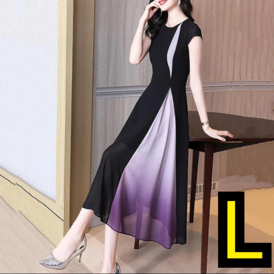 ワンピース✨きれいめ　Ｌ　上品　ノースリーブ　レディース　新品