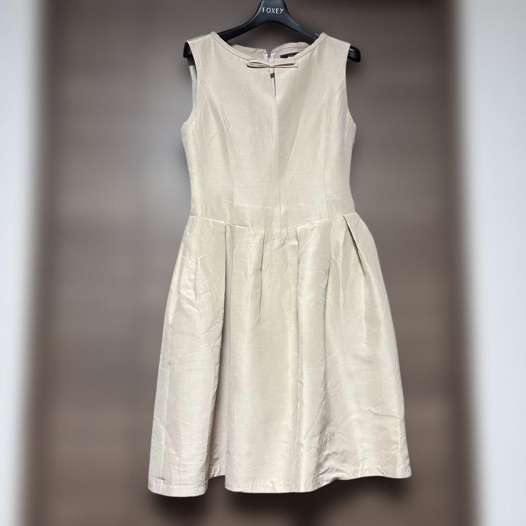 ☆美品☆FOXEY/フォクシー 麻 ノースリーブ ワンピース ベージュ
