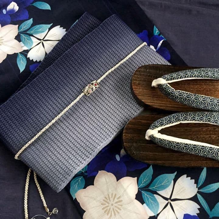 鈴風 灰青に美し鉄線花☆高級 大人ゆかた 浴衣☆新品 浴衣セット