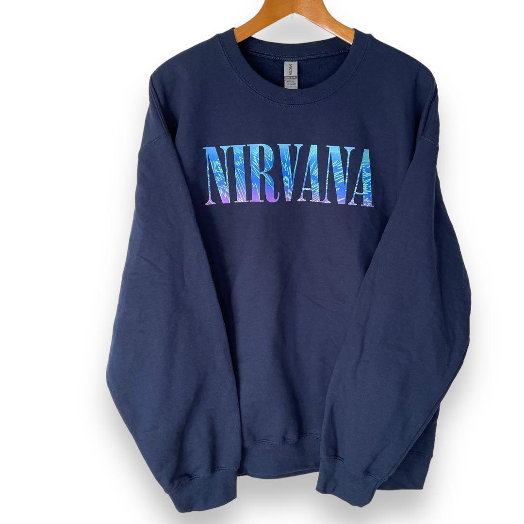 【激レア】US買付 NIRVANA スウェット XL ネイビー ヴィンテージ