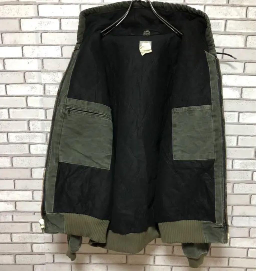 ブランド 超希少 カーキビックサイズ ダックパーカー メキシコ製90s LEmgD-m82360852690 カーハート 革タグ カラー