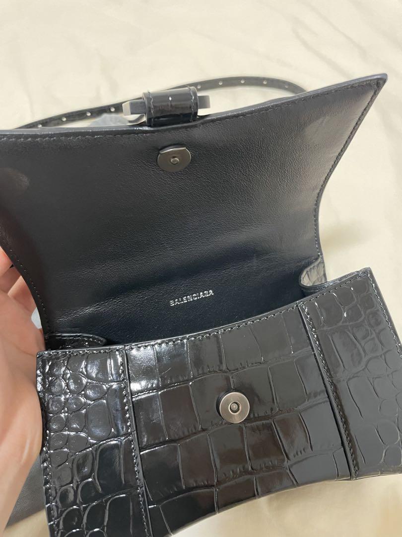 BALENCIAGA ブラック XS Hourglass トップハンドルバッグ