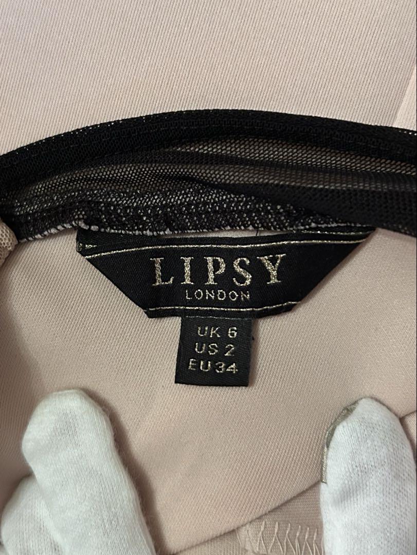 Lipsy ドレス　ワンピース　長袖　黒　ベージュ