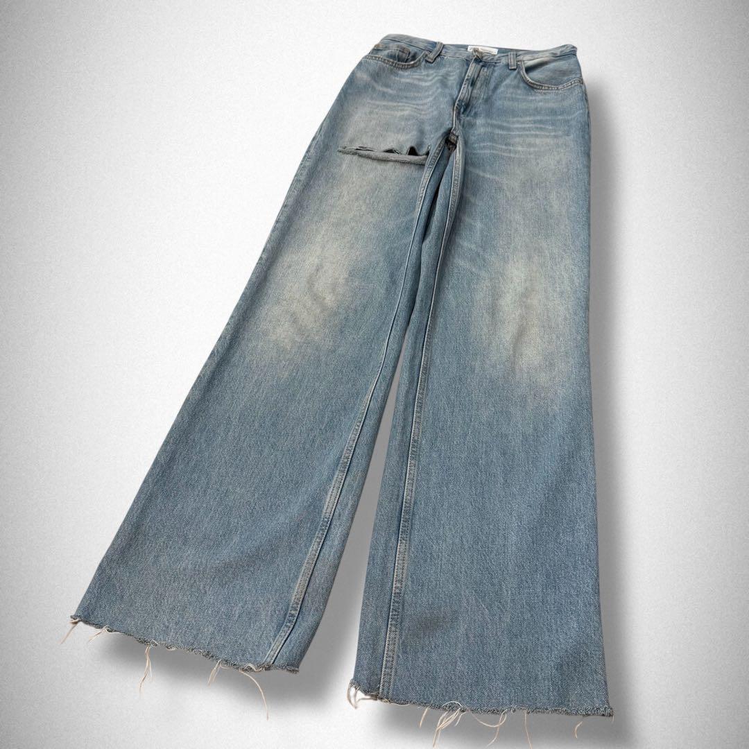 ZARA ザラ バギー ワイド デニム ダメージ グランジ y2k