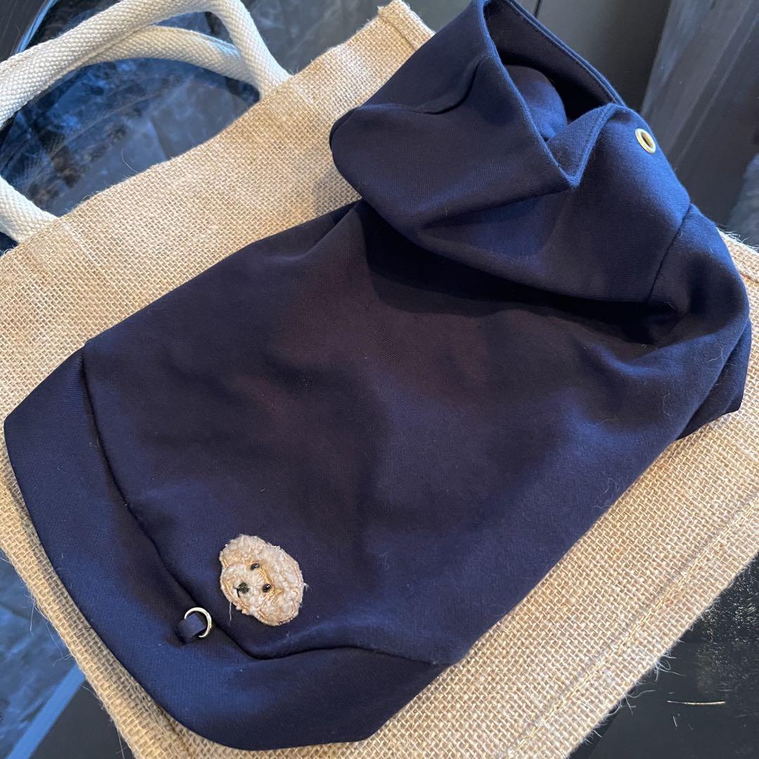 【DENIM ROSE】完売品✿小型犬用プードルワッペンパーカー ネイビーL