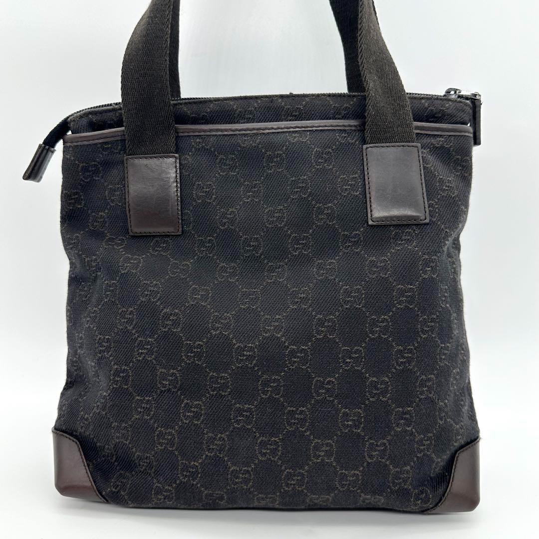 GUCCI グッチ トートバッグ GGキャンバス ダークブラウン レザー
