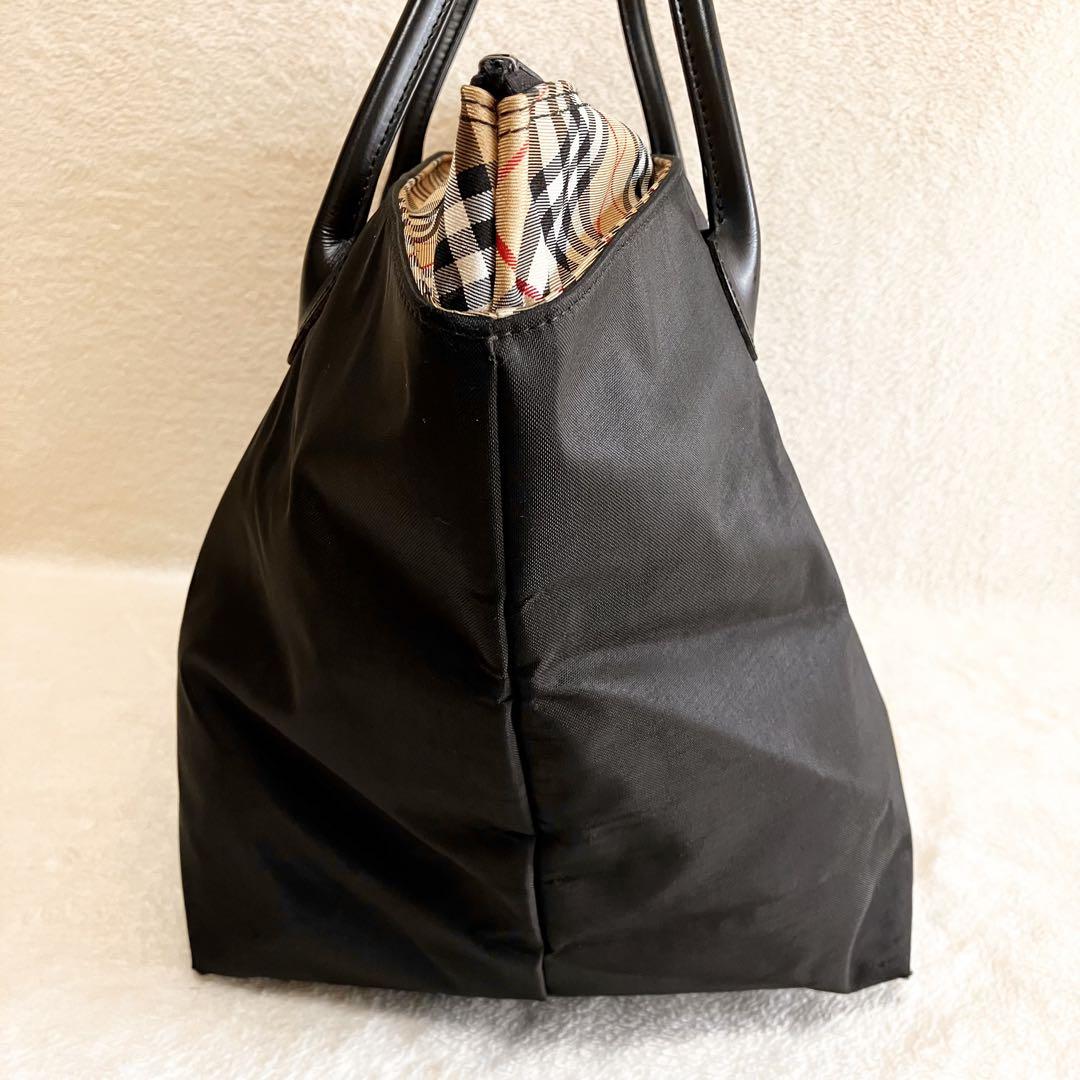 大容量 BURBERRY 舟形 ブラック トートバッグ ノバチェック