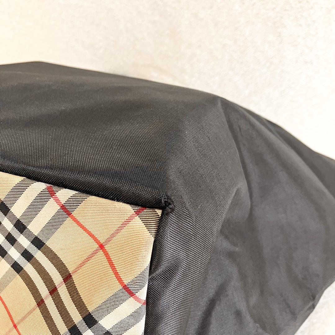 大容量 BURBERRY 舟形 ブラック トートバッグ ノバチェック