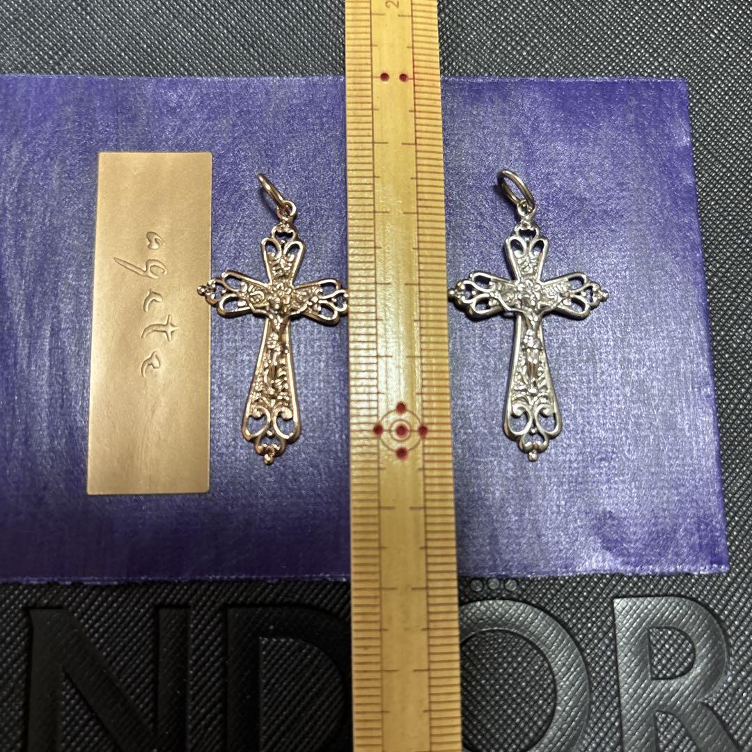 アガット　シルバー　k10 クロス　チャーム