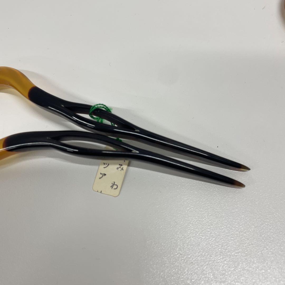 扇型かんざし簪鼈甲べっ甲 2個セット